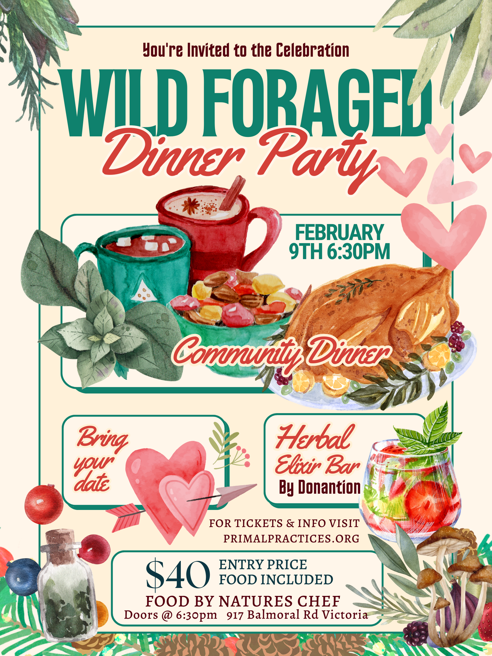 Wild Foraged Food Dinner Feb