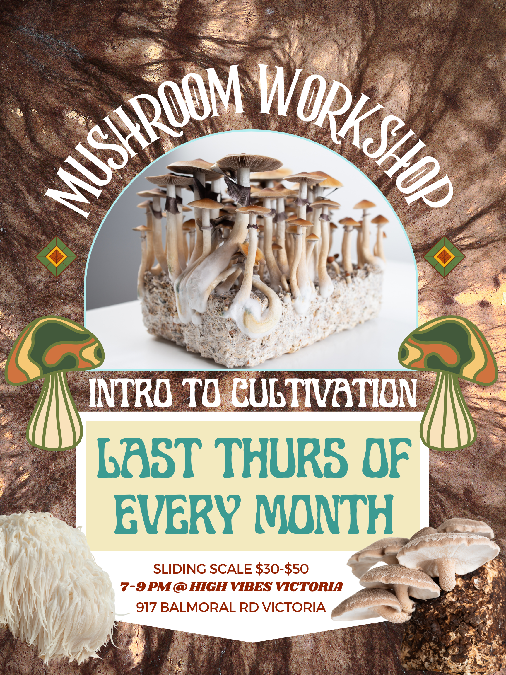 Monthly mushroom grow workshop