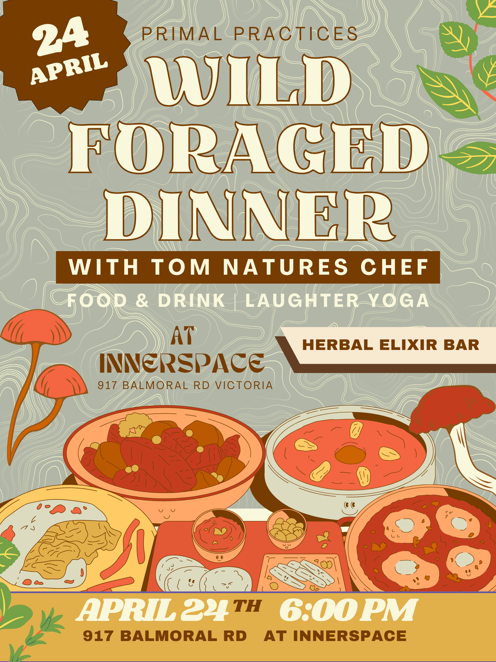 Wild Foraged Food Dinner April