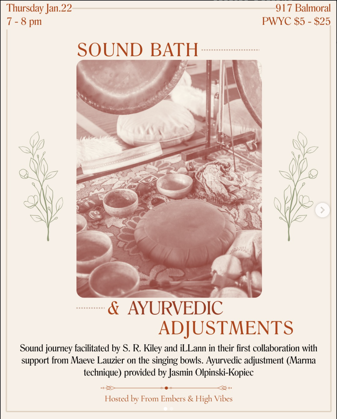 Sound bath & Ayurvedic adjustments